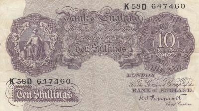 Reino Unido 10 Shillings - Britannia - ND (1940-1948) - KD series