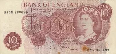 Reino Unido 10 Shillings - Elizabeth II - 1966 - Series B1 2N