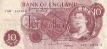 Reino Unido 10 Shillings - Elizabeth II - Britannia - ND (1962-1966) - VF - P.373b