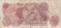 Reino Unido 10 Shillings - Elizabeth II - Britannia - ND (1966-1970) - P.373c