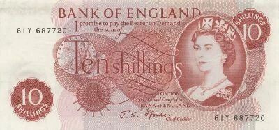 Reino Unido 10 Shillings - ND (1966-70) - P.373c