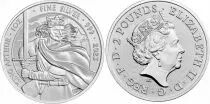 Reino Unido 2 Pounds - 1 oz Silver - King Arthur - 2022