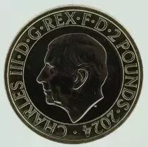 Reino Unido 2 Pounds - Charles III - Sir Winston Churchill - 2024