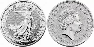 Reino Unido 2 Pounds Elizabeth II - Britannia Oz Silver 2021