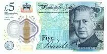 Reino Unido 5 Pounds - Charles III - Sir Winston Churchill - Westminster palace - Polymer - 2023 (2024)