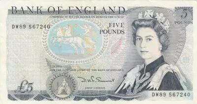 Reino Unido 5 Pounds - Elizabeth II - 1980 - Series DW