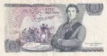 Reino Unido 5 Pounds - Elizabeth II - Duke of Wellington - ND (1973-1980) - P.378b