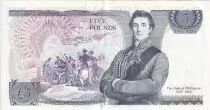 Reino Unido 5 Pounds - Elizabeth II - Duke of Wellington - ND (1988-1991) - P.378f