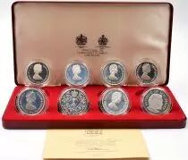 Reino Unido Boxe of 8 coins -  Elizabeth II - Silver Jubilee - 1977 - Spink and Son - Silver - proof set