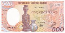Rép. Centrafricaine 500 Francs - Statuette et cruche - 1989 - Série Q.03 - P.14d