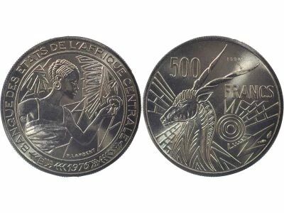 R�p. Centrafricaine 500 Francs, Essai - 1976 B Paris