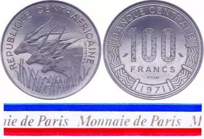 Repubblica Centroafricana 100 Francs - 1971 - Test strike