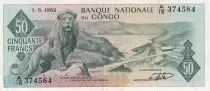 Repubblica del Congo 50 Francs - Lion - 01-03-1962 - Serial A.16 - P.5
