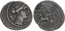 Repubblica romana Denarius,  Plautia 60 BC Rome - F+