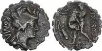 Repubblica romana Denarius Serratus,  Poblicia 80 BC Rome - F to VF