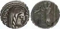Repubblica romana Denarius serratus,  Postumia 81 BC Rome - F+