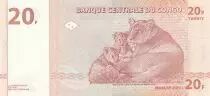 Rep�blica Democr�tica del Congo 20 Francs 1997 - Lions -HdM