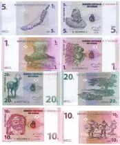 Rep&uacute;blica Democr&aacute;tica del Congo Set of 4 Banknotes from Congo - 1997