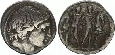 Rep�blica Romana Denarius,  Memmia 109-108 BC Rome - F+
