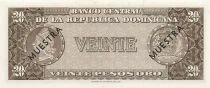 R&eacute;publique dominicaine 20 pesos Oro - ND (1964) - Muestra - P.102s1