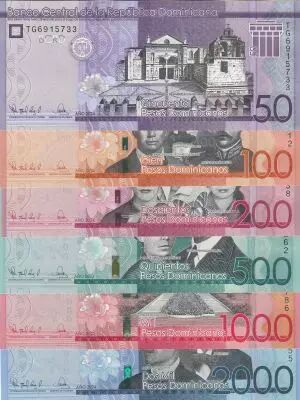 R�publique dominicaine 50-100-200-500-1,000-2,000 Pesos Dominacanos 2023-(2024)-2024-(2025)