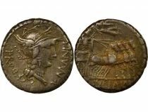 R&eacute;publique Romaine Denier Argent,  Gens Manlia - 82 Av JC