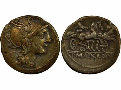 R�publique Romaine Gens Claudia - Denier Argent, Trige - 111 / 110 Av JC Rome