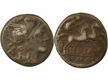 R&eacute;publique Romaine Gens Saufeia, Lucius - Denier Argent, Bige - 152 Av JC Rome