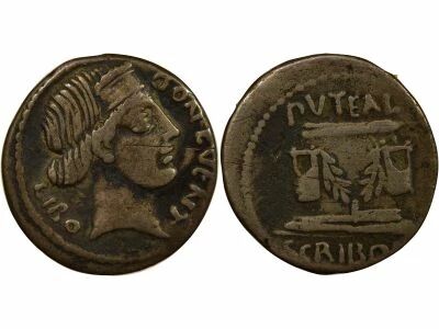 R�publique Romaine Gens Scribonia, L. C. Libo - Denier Argent, Puit Scribonien - 62 Av JC Rome