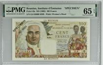 Réunion 100 Francs - La Bourdonnais - 1960 - Specimen  - P.49s - PMG 65 EPQ