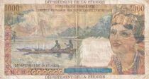 R&eacute;union 1000 Francs / 20 Nouveaux Francs - 1971 - Surcharg&eacute; - S&eacute;rie R.2