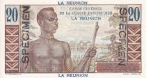 Réunion 20 Francs - Emile Gentil - 1946 - Spécimen - NEUF - Kol.434.1