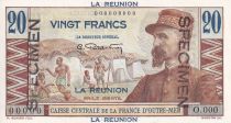 Réunion 20 Francs - Emile Gentil - 1946 - Specimen - UNC- P.43s