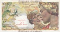 Réunion 20 NF / 1000 Francs - Overloaded -1967 -  Serial A.3 - UNC - P.55