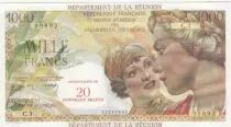 Réunion 20 NF / 1000 Francs - Union Française - Surchargé - 1967 - Série C.3 - NEUF - Kol.446b