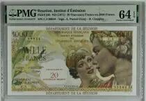 Réunion 20 NF / 1000 Francs - Union Française - Surchargé - 1967 - Série C.3 - PMG 64 EPQ - Kol.446b