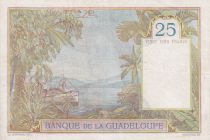 Réunion 25 Francs - Femme - Paysage exotique, navire - 1944 - Série N.37 - TTB - Kol.112b