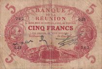 Réunion 5 Francs - Cabasson - Rouge - ND (1916) - Série C.23 - Kol.404b