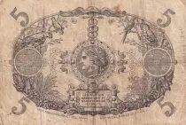 Réunion 5 Francs - Cabasson - Rouge - ND (1916) - Série J.19 - Kol.404b