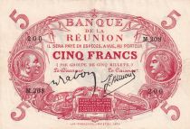 Réunion 5 Francs Red, medallic head 1901 (1938) - Serial M.208
