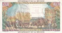 R&eacute;union 500 Francs / 10 Nouveaux Francs - 1971 - Surcharg&eacute; - S&eacute;rie W.1