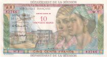 Réunion 500 Francs - Pointe-à-Pitre - Surchargé 10 NF - 1971 - Série W.1 - Kol.445b