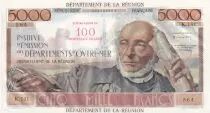 Réunion 5000 Francs - Schoelcher - Overloaded  100 NF - 1967 - Serial K.141 - UNC - P.56b