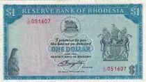Rhod&eacute;sie $1 - Coat of Arms - Tobacco Field - 1979 - Series L/121