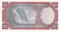 Rhodésie 2 Dollars -  Armoiries - Victoria Fall - 1977 - P.31d