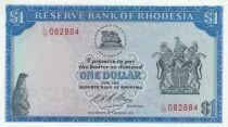 Rhodesien 1 dollar - Armoiries - Champ de tabac - 18-08-1971 - S�rie L/38