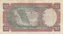 Rhodesien 2 Dollars  Armoiries - Victoria Fall - 1974