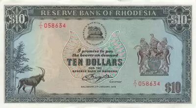 Rodesia 10 Dollars - 02-01-1979 - Replacement - P.41