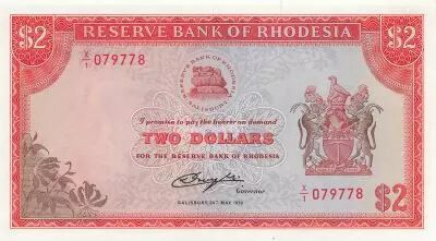 Rodesia 2 Dollars - 24-05-1979 - Replacement - P.39