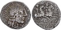 Roma Republic Denarius,  Minucia 122 BC Rome - F+